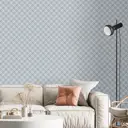 Обои флизелиновые Decoracion Диагональная шотландская клетка 1 м серые клетчатые 7070605-vinil-280x100x4