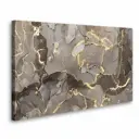 Постер Студия фотообоев "Серо-коричневая текстура с золотом" 80x50 см