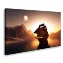 Постер Студия фотообоев "Одинокий корабль" 50x80 см