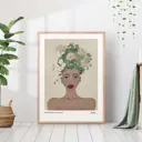 Постер 28 картин "Мулатка девушка с цветами на голове" 70x50 см