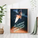 Постер 28 картин "Космос советский плакат" 50x40 см