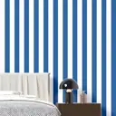 Обои флизелиновые Decoracion Элегантная полоска 4x2.8 м темно-синие/белые 7010606