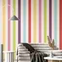 Обои флизелиновые Decoracion Стильные полоски 4x2.8 м красные/голубые/зеленые 7010401