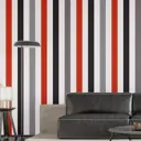 Обои флизелиновые Decoracion Разноцветные полоски 4x2.8 м красные/белые/черные 7012804
