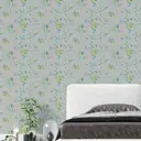 Обои флизелиновые Decoracion Букетики из лютиков 4x2.8 м бирюзовые 7182406