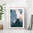 Постер 28 картин "Синяя абстракция мазки" 50x40 см