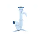 Сифон для раковины Ани пласт D1000 D40 мм с отводом для стиральной машины белый