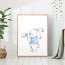 Постер 28 картин "Зайчик с мыльными пузырями" 50x40 см