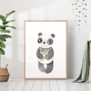 Постер 28 картин "Панда и бамбук" 70x50 см