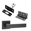 Комплект для межкомнатной двери Paulinidor ручки 541-03 slim + защелка магнитная 5-50 + врезные петли 2 шт черный