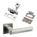 Комплект для межкомнатной двери Paulinidor ручки 541-03 slim + защелка магнитная 5-50 + петли б/врезки 2 шт никель