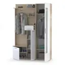 Вешалка для верхней одежды Моби Лайн 145x210x35 см цвет белый глянец/дуб крафт серый