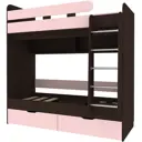 Кровать Кариви Юниор 5 80x190 193.2x201.8x103.2 см цвет венге/розовый