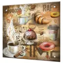 Декоративный кухонный фартук Borntoprint Кофе брейк 60x60x4 см закаленное стекло цвет прозрачный