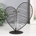 Интерьерный сувенир Сердце Штрихи чёрный 19x8x20 см