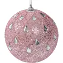 Елочное украшение Шар с бисером Christmas ø7.8 см цвет розовый