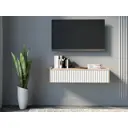Тумба с бортиком с выдвижными ящиками Storys Сити 75x35x20 см 1 ящик ЛДСП цвет белый/дуб сонома