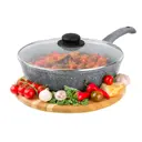 Сковорода с крышкой Elan gallery Гармония вкуса 28 см алюминий цвет серый мрамор