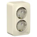 Розетка двойная Schneider Electric Blanca BLNRA011212 с заземлением со шторкой цвет молочный