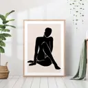 Постер 28 картин "Черный силуэт девушки" 50x40 см