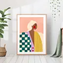 Постер 28 картин "Яркая девушка в профиль" 70x50 см