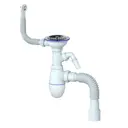 Сифон Unicorn 3 1/2x40 B436V с круглым переливом с носиком с гофрой 40x40x50