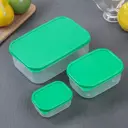 Набор контейнеров прямоугольных Доляна 3 шт: 150 мл 500 мл 1.2 л пластик цвет зеленый