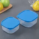 Набор контейнеров пищевых Доляна квадратных 2 шт: 450 мл; 700 мл пластик цвет голубой