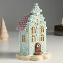 Фигура декоративная Пряничный домик голубой с розовой крышей 9488434 Simaland 20 см цвет синий