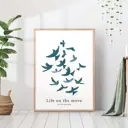 Постер 28 картин "Птицы рисунок" 70x50 см