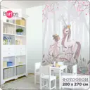 Фотообои флизелиновые Bartonwall 200x270 см Принцесса и Единорог