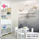Фотообои флизелиновые Bartonwall 200x270 см Детские для мальчиков Горы Самолеты