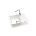 Врезная мойка Glanz J150G031-K 47x57.50x21.50 см кварц цвет белый