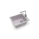 Врезная мойка Glanz J008G036-K 50x42.50x19.50 см кварц цвет светло-серый