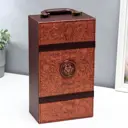Шкатулка для 2 бутылок "Пышные листья" 4 предмета 36x12x20 см