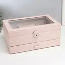 Шкатулка для украшений "Кабрина" розовая 30.5x20x13.5 см