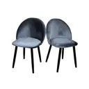 Комплект стульев 2 шт Solarius Мокка 50x82x45 см велюр цвет серый/черный