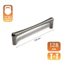 Мебельная ручка скоба Cappio 9283954 цинк серый 128 мм