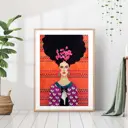 Постер 28 картин "Девушка с котом на красном" 50x40 см