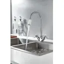 Смеситель для кухни двухвентильный Rainsberg R6013F-8 излив 22 см цвет белый/хром