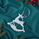 Елочная игрушка Олень магический блеск Зимнее волшебство 6953990 11 см белый