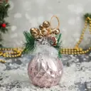 Елочный шар Зимнее волшебство 9692842 8 см Пластик розовый