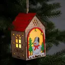 Елочная игрушка Домик со снеговиком Luazon lighting 9594184 бежевый