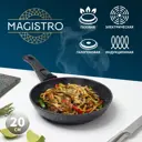 Сковорода Magistro 7004462 20 см со съемной ручкой без крышки алюминий цвет черный