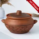 Жаровня Кунгурская керамика Молочение 29 см с крышкой керамика цвет коричневый