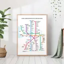 Постер 28 картин "Схема метро Санкт-Петербург" 70x50 см