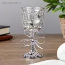 Подсвечник Simaland "Сердце и бант" бокал на ножке серебро12.5x6.3x6.3см