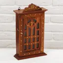 Ключница Simaland "Стеклянный замок с сердечками" дерево, 6x16x24 см, цвет коричневый