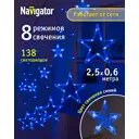 Электрогирлянда универсальная Navigator 93681 бахрома 100x100 м 138 ламп прозрачный 8 режимов работы