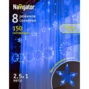 Электрогирлянда комнатная Navigator 95122 бахрома 100x100 м 150 ламп прозрачный 8 режимов работы